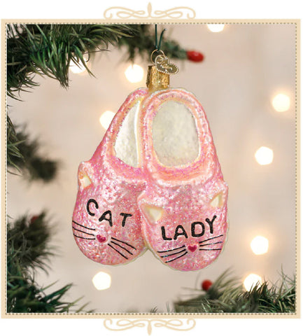 Cat Lady Slippers Ornament