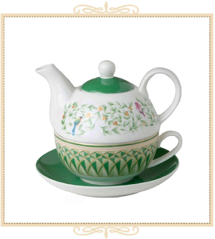 Green Birds 4 Piece Tea for One