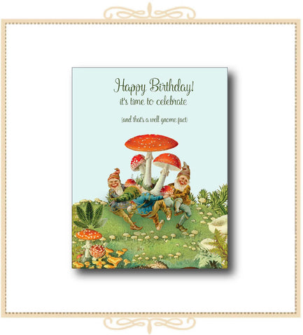 Happy Birthday! it's time to celebrate BIRTHDAY CARD 4.25" x 5.5" (CA2-HBGN)