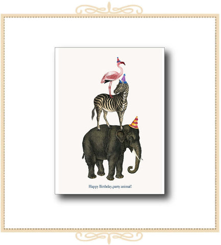 Happy Birthday Party Animal BIRTHDAY Card 5" x 7" (C-HBPA)