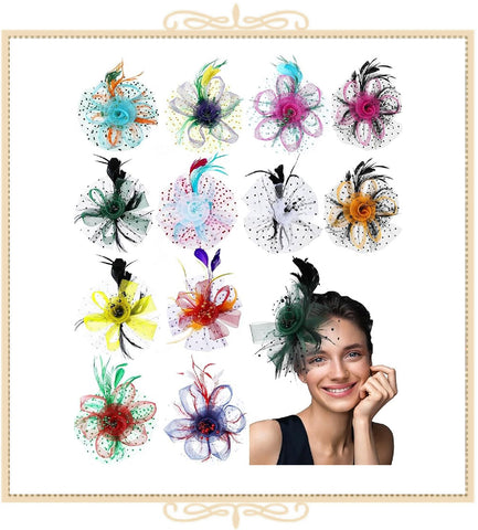 Tea Party Hats/ Fascinators on Headbands - Assorted Colors