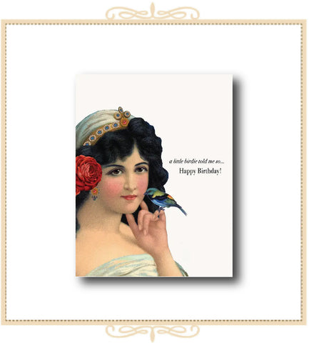 A Little Birdie Told Me So... BIRTHDAY Card 4.25" x 5.5" (CA2-ALB)