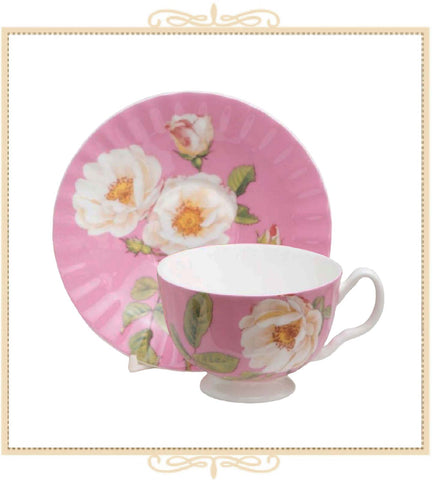 Mona Rosa Pink Teacup and Saucer