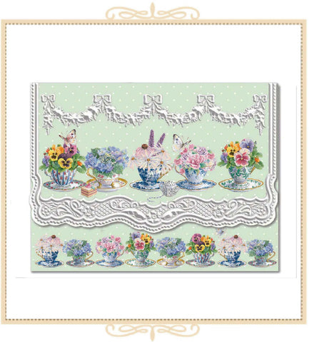 Pansy Teacup Note Card Set