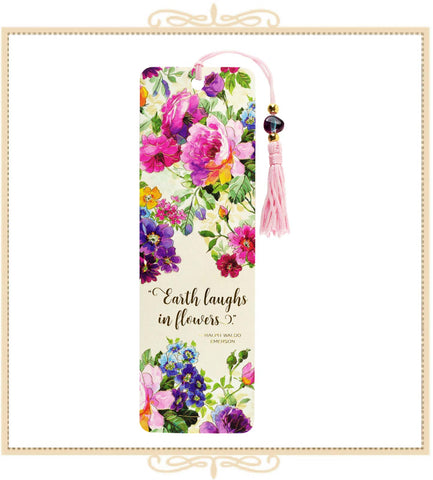 Peony Garden Beaded Bookmark