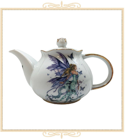 Queen Mary Signature 3-Cup Teapot Purple Fairy Butterflies (F3T4)
