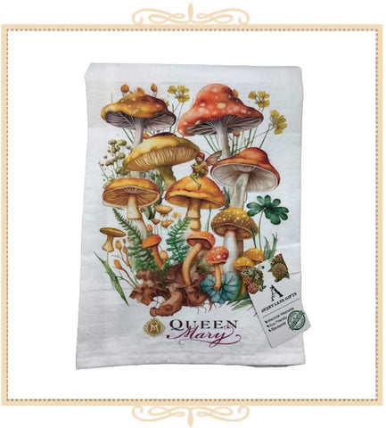 Queen Mary Signature Fairy with Mushrooms Cotton Tea Towel