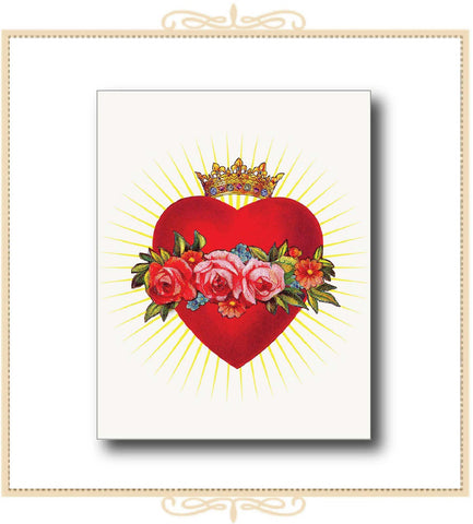 Red Heart with Crown Greeting Card 4.25" x 5.5" (CA2-RHC)