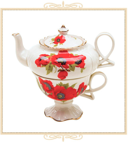 Poppy 3-Piece Tea for One Set