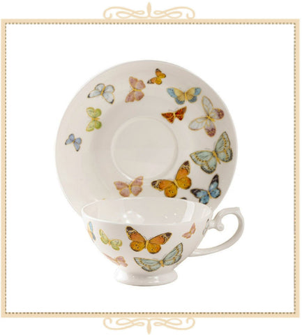 Spring Butterfly Teacup and Saucer