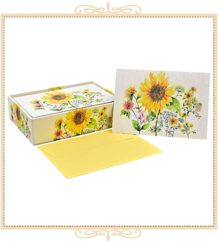 Watercolor Sunflower Note Cards