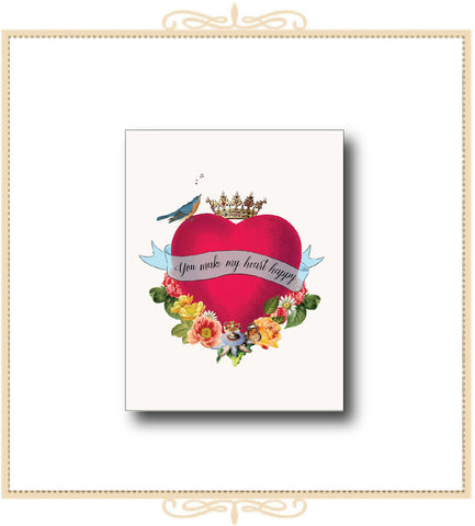 You Make My Heart Happy Greeting Card 4.25" x 5.5" (CA2-YMMH)