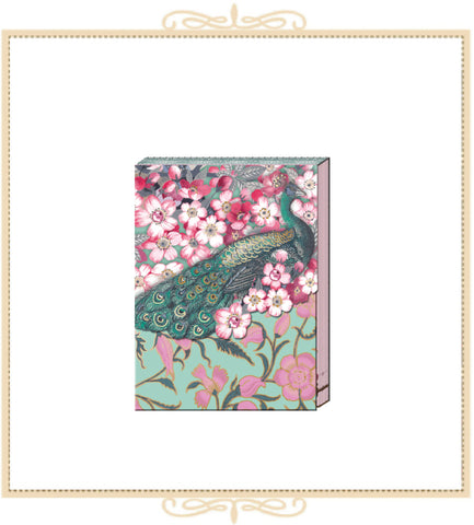 Cherry Blossom Peacock Pocket Notepad