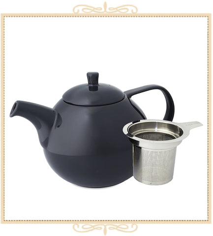 Curve Teapot With Infuser 45 oz Black