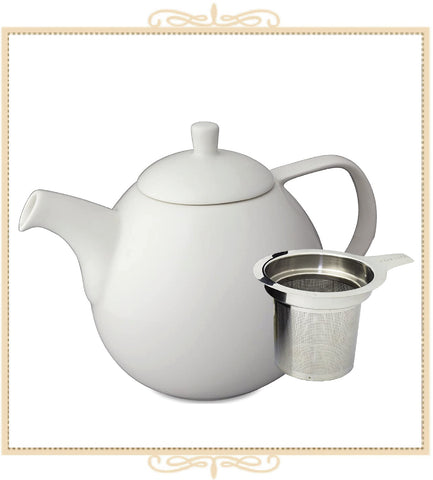Curve Teapot With Infuser 45 oz White