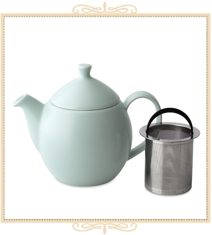 Dew Satin Teapot With Basket Infuser 32 oz Aqua Mint