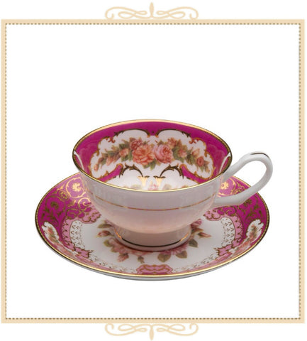 Emperor Red Gold Teacup and Saucer