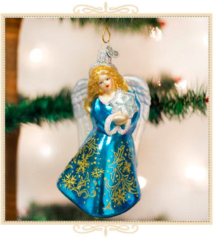 Glistening Snowflake Angel Ornament