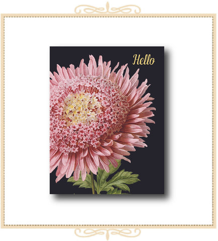 Hello (Pink Flower) Greeting Card 4.25" x 5.5" (CA2-HPF)