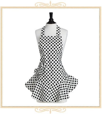 Jessie Steele Cream and Black Polka Dot Josephine Apron