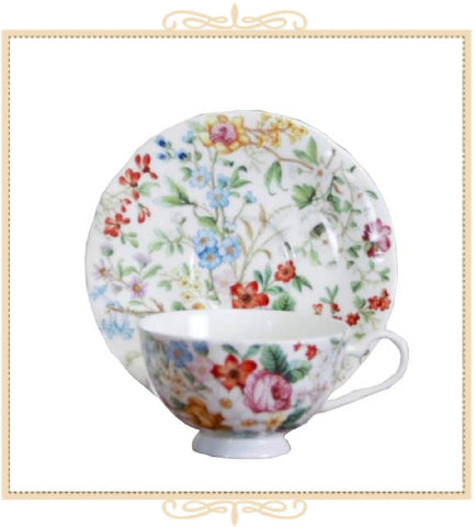 Lismore Rose Garden Teacup and Saucer