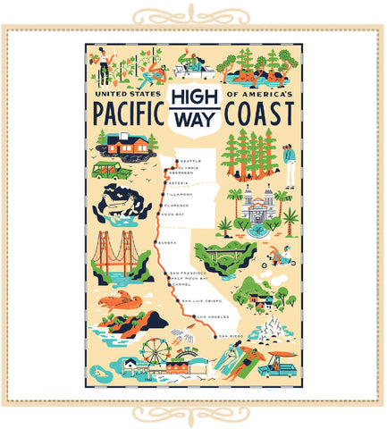 The Pacific Coast Highway Tea Towel