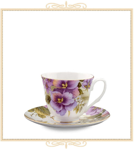 Pansy Teacup and Saucer