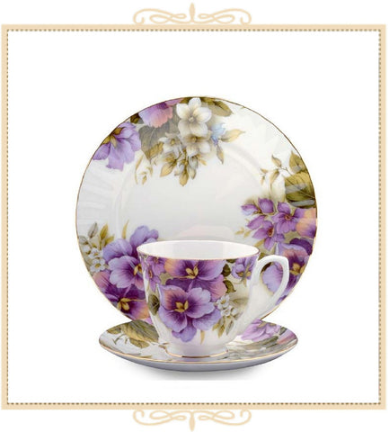 Pansy Teacup and Saucer