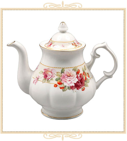 Peony and Strawberry Cream Teapot