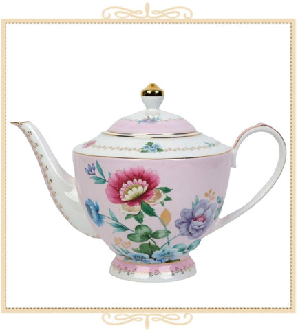 Pink Floral Garden Teapot