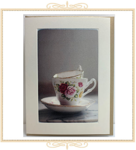 Rose Teacup Greeting Card (QM8)