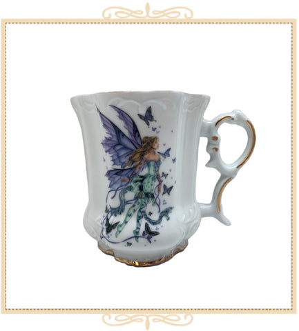 Queen Mary Signature Floral Mug Purple Fairy Butterflies (FM4)