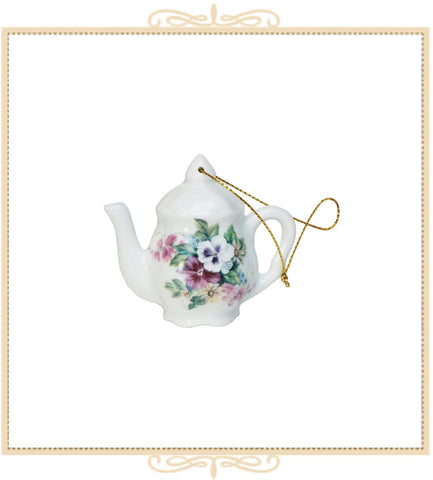 Queen Mary Signature Teapot Ornament in Assorted Floral Designs