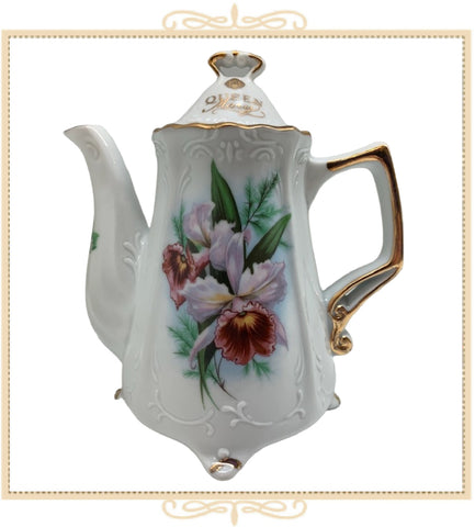 Queen Mary Signature Teapot Pink Orchids