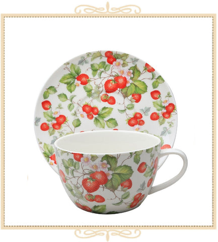 Strawberry Vine Jumbo Teacup and Saucer