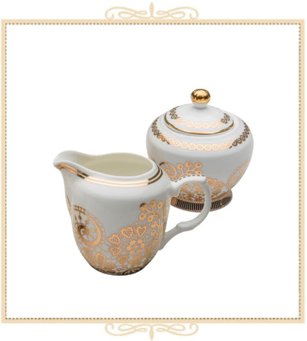 White Lace Berry Sugar and Creamer Set