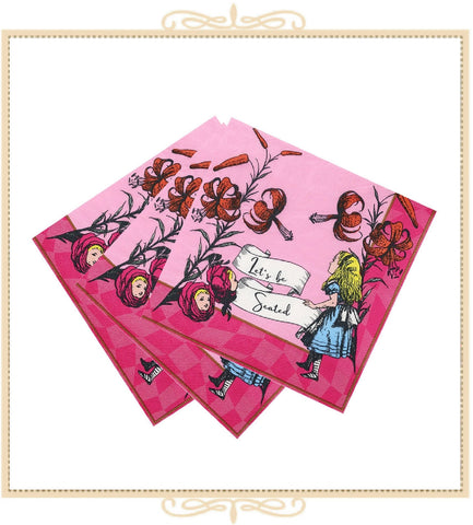 Alice in Wonderland Pink Paper Napkins