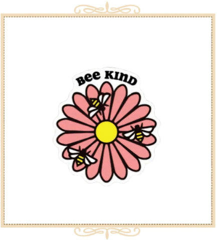 Bee Kind Flower Sticker