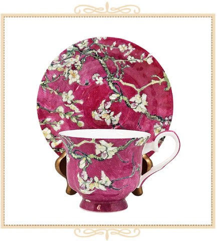 Cherry Blossom Pink Teacup and Saucer