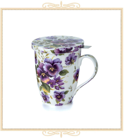 McIntosh Chintz Purple Pansies - Mug & Infuser Set