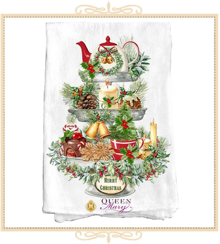 Queen Mary Signature Christmas Afternoon Tea Flour Sack Tea Towel