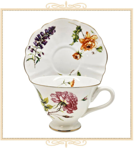 Dahlia Teacup and Saucer