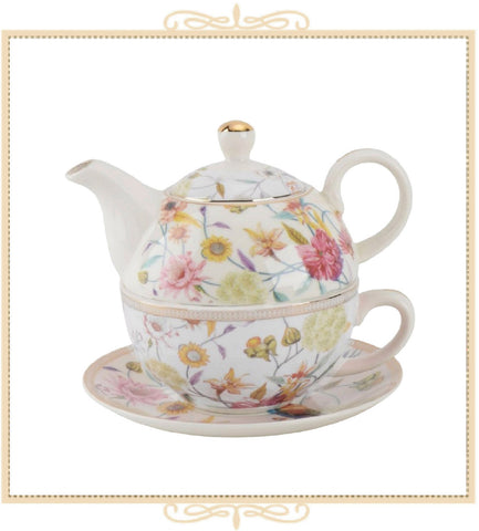 Daisy and Bird Scallop Tea for One Set