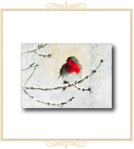 English Robin in Winter Deluxe Boxed Holiday Cards