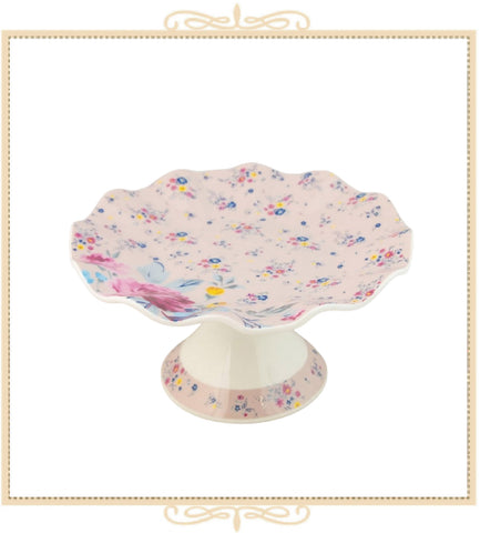 Pink Ruffle Cake Stand Floral Pink Cake Stand | Queen Mary Tea
