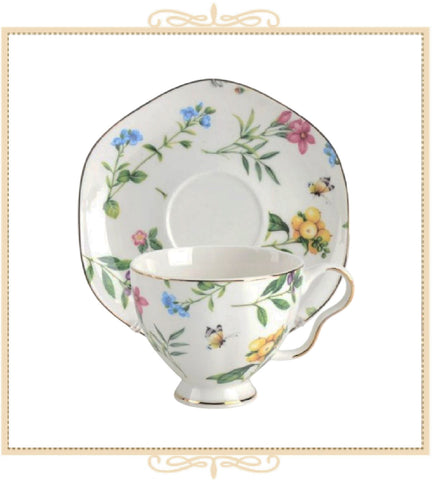 Scatter Floral Teacup and Saucer