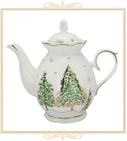 Green Pine Tree Teapot