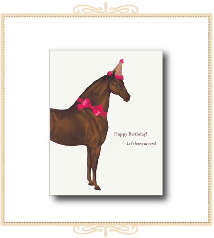 Happy Birthday! Let's Horse Around Glitter Greeting Card 4.25" x 5.5" (CGA2-LHA)