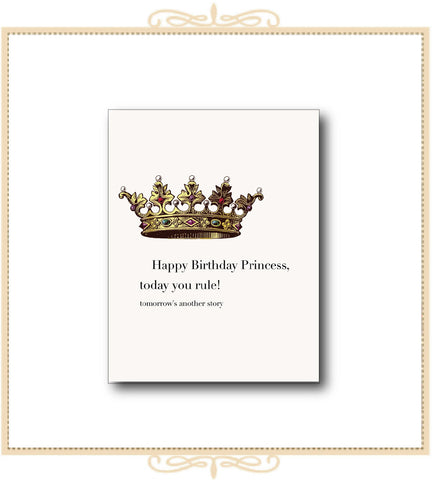 Happy Birthday Princess BIRTHDAY CARD 4.25" x 5.5" (CA2-HBPR)