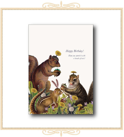 Happy Birthday! Hope You Spend It With A Bunch Of Nuts BIRTHDAY CARD 5" x 7" (C-HBH)